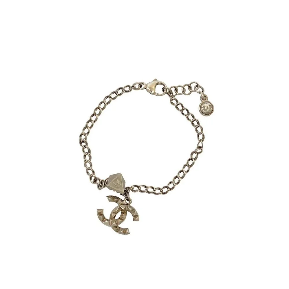 CHANEL Silver Logo Charm Bracelet - Picture 4 of 5